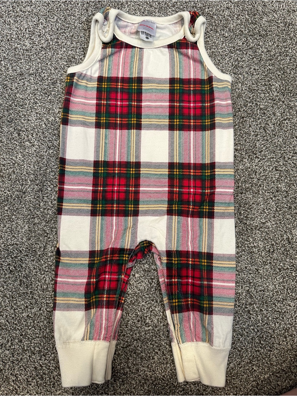 Hanna Andersson 12-18 Months Plaid Sleeveless Romper Overalls
